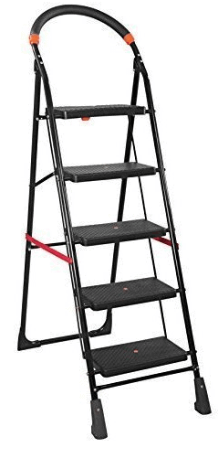 PAffy Premium Heavy Folding Ladder with Wide Steps - Milano 5 Steps
