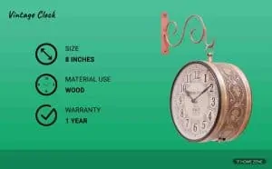 Vintage Double Sided Iron Wall Clock