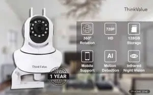 ThinkValue T8855 Wireless HD IP WiFi CCTV Indoor Security Camera