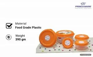 Princeware Fresh Ven Bowl Package Container Set, 5-Pieces