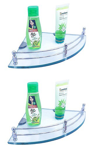 Fortune Glass Corner Shelf for Home Decor